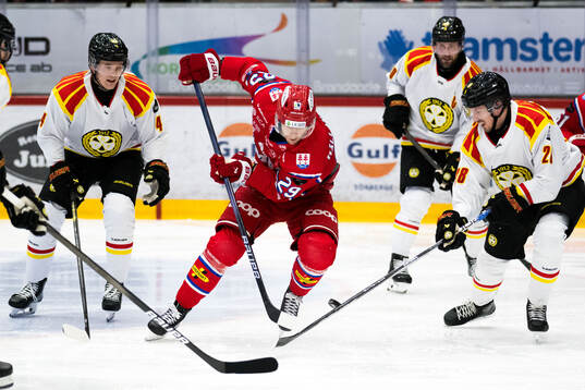 Timrås Filip Hållander och Brynäs Johannes Kinnvall
