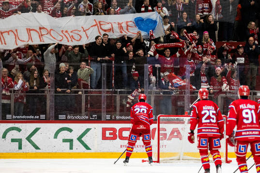 Timrås Filip Hållander jublar