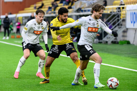 Häckens Lars Olden Larsen och Elfsborgs Rami Kaib och
