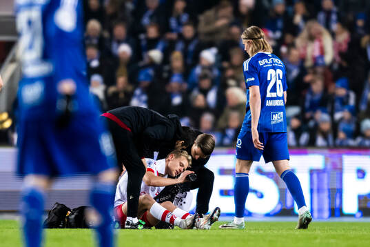 Morten Bjørlo of Fredrikstad with a injury