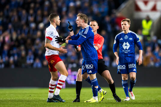 Julius Magnusson of Fredrikstad and Ola Brynhildsen of Molde
