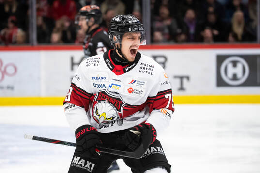Malmö Redhawks Jakub Galvas jublar