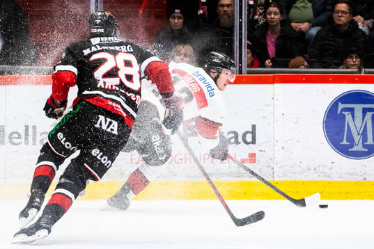 Örebros Linus Arnesson och Malmö Redhawks Linus Öberg