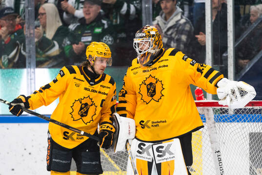 Skellefteås Jonathan Pudas och målvakt Linus Söderström