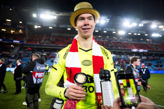 Goalkeeper Jonathan Frost Fischer of Fredrikstad with this