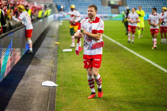 Simen Rafn of Fredrikstad celebrates