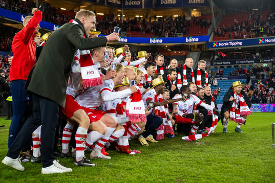 Players of Fredrikstad celebrate