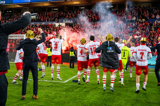 Players of Fredrikstad celebrate