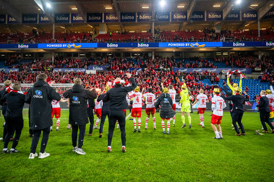 Players of Fredrikstad celebrate