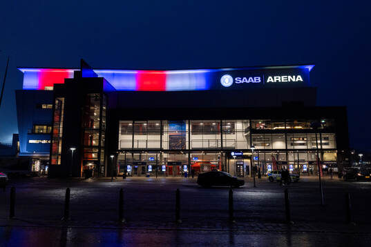 Exteriör vy av Saab Arena