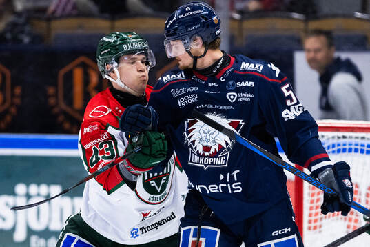Frölundas Tom Nilsson och Linköpings Adam Hofbauer