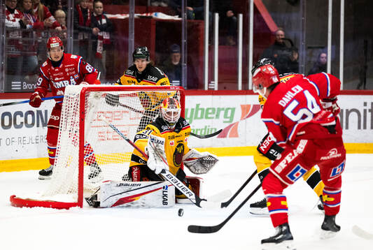 Luleås målvakt Matteus Ward och Timrås Jonathan Dahlén