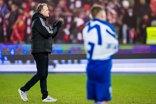 Erling Moe, head coach of Molde, looks dejected
