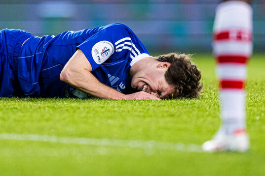 Emil Breivik of Molde in pain the cup final match between