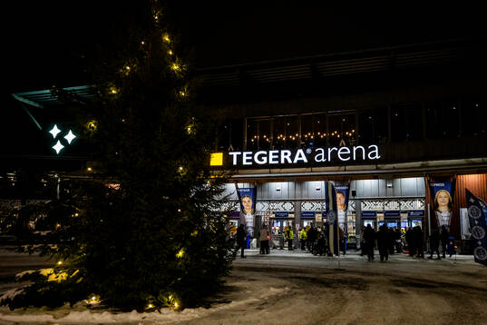 Tegera Arena innan ishockeymatchen i SHL mellan Leksand och