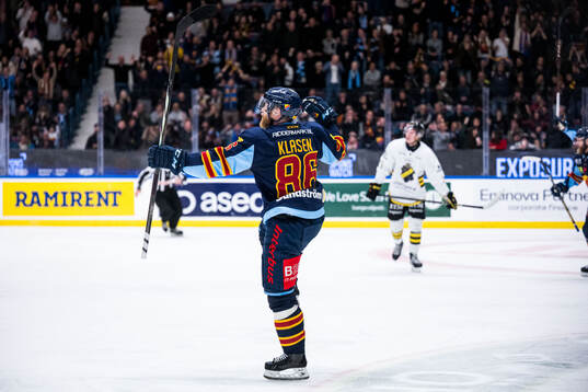 Djurgårdens Linus Klasen jublar