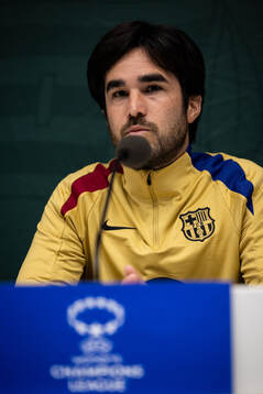 Pere Romeu head coach of FC Barcelona gives a press