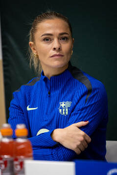 Fridolina Rolfö of FC Barcelona gives a press conference