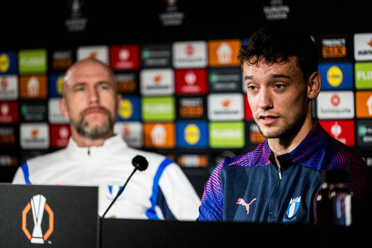 Head coach Henrik Rydström and Colin Rösler of Malmö FF