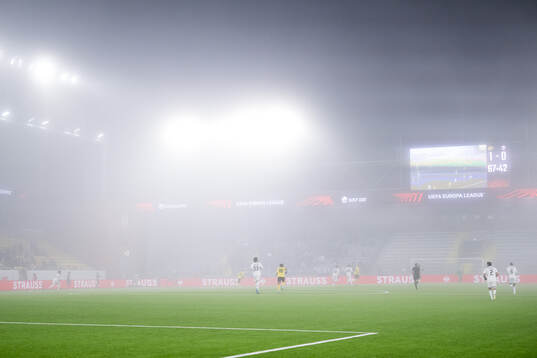 Fog over Borås Arena