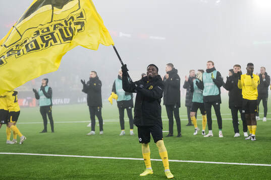 Michael Baidoo of Elfsborg celebrates