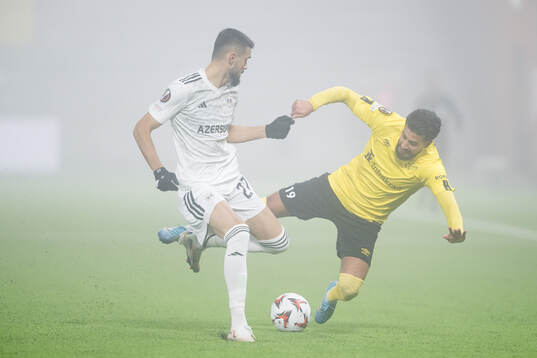 Tural Bayramov of Qarabag and Rami Kaib of Elfsborg