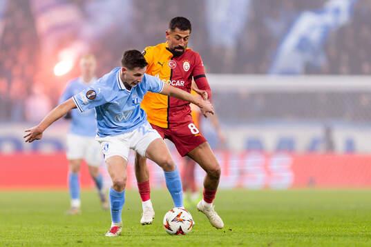 Lasse Berg Johnsen of Malmö FF and Kerem Demirbay of