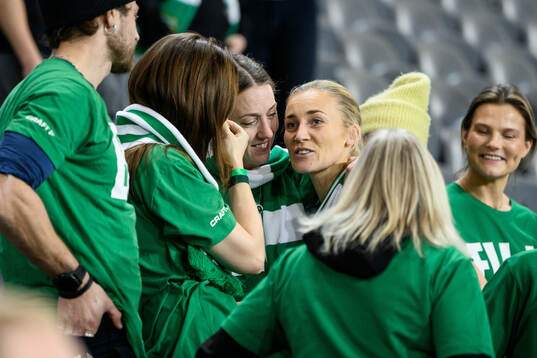 Ellen Gibson of Hammarby with friends and family