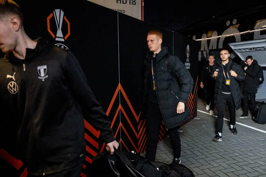 Goalkeeper Joakim Persson of Malmö FF arrives to the