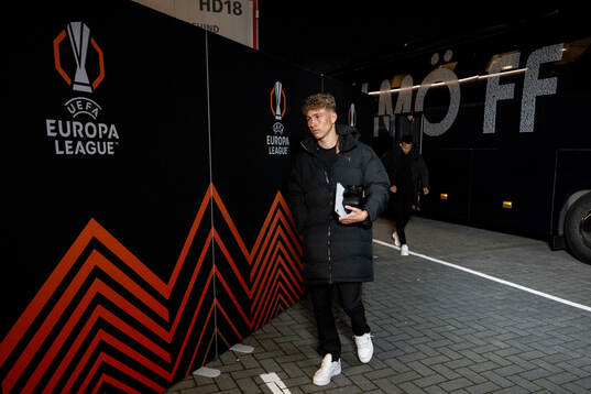 Hugo Bolin of Malmö FF arrives to the stadium