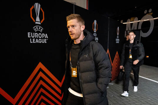 Anders Christiansen of Malmö FF arrives to the stadium