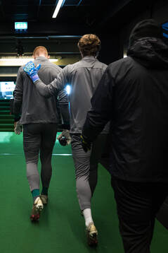 Goalkeeper Joakim Persson and goalkeeper William Nieroth