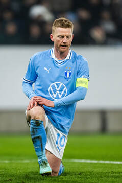 Anders Christiansen of Malmö FF looks dejected