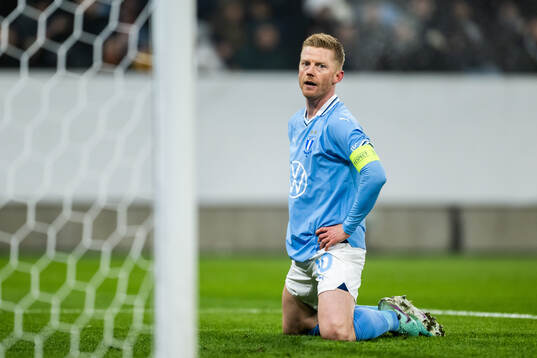 Anders Christiansen of Malmö FF looks dejected