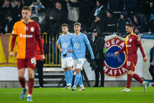 Hugo Bolin of Malmö FF looks dejected