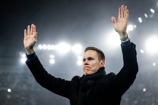 Niklas Moisander of Malmö FF is celebrated as he leaves