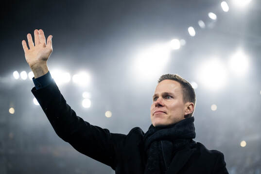Niklas Moisander of Malmö FF is celebrated as he leaves