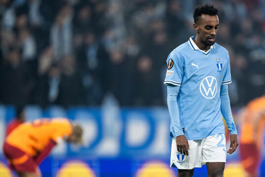 Taha Ali of Malmö FF looks dejected