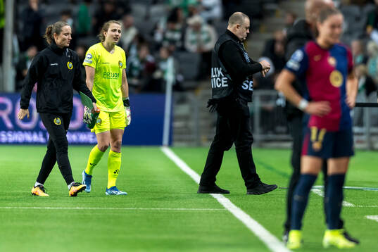 Goalkeeper Anna Tamminen of Hammarby looks dejected