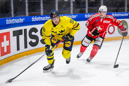 Linus Sandin of Sweden and Dominik Egli of Switzerland in