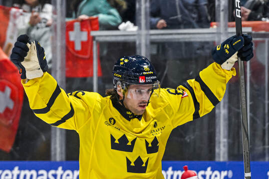 Mathias Brome of Sweden celebrates