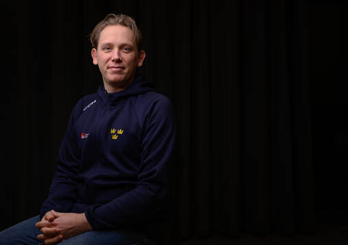 Goalie Coach Viktor Alm poses for a portrait