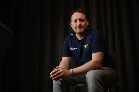 Equipment manager Daniel Nilsson poses for a portrait