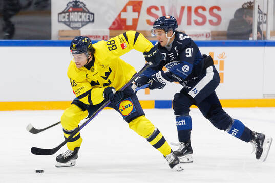 Malte Strömwall of Sweden in the ice hockey game between