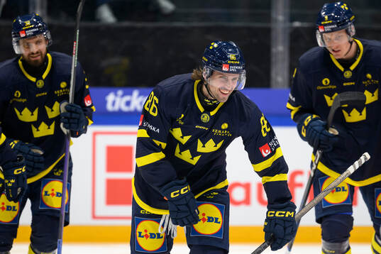 Mathias Bromé of Sweden celebrates the 1-2 goal  in the