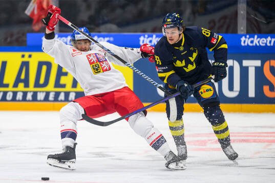 Malte Strömwall of Sweden in the ice hockey game between