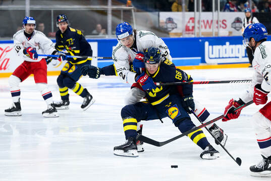 Malte Strömwall of Sweden in the ice hockey game between