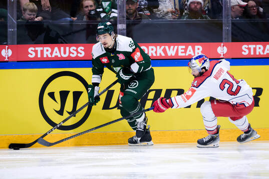 David Tomasek of Färjestad and Ryan Murphy of EC Red Bull
