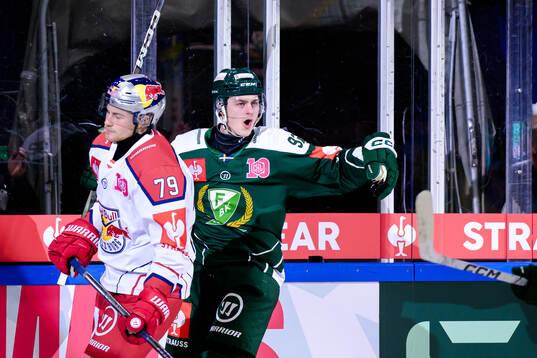 Lucas Forsell of Färjestad  celebrates
