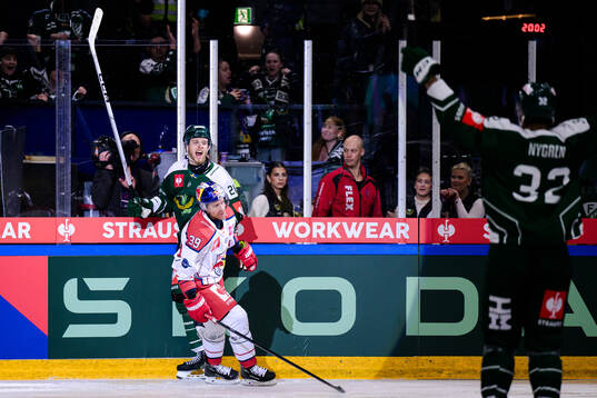 Marcus Westfält of Färjestad  celebrates